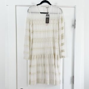 By TiMo Bohemian Cream Lace Tiered Dress - M